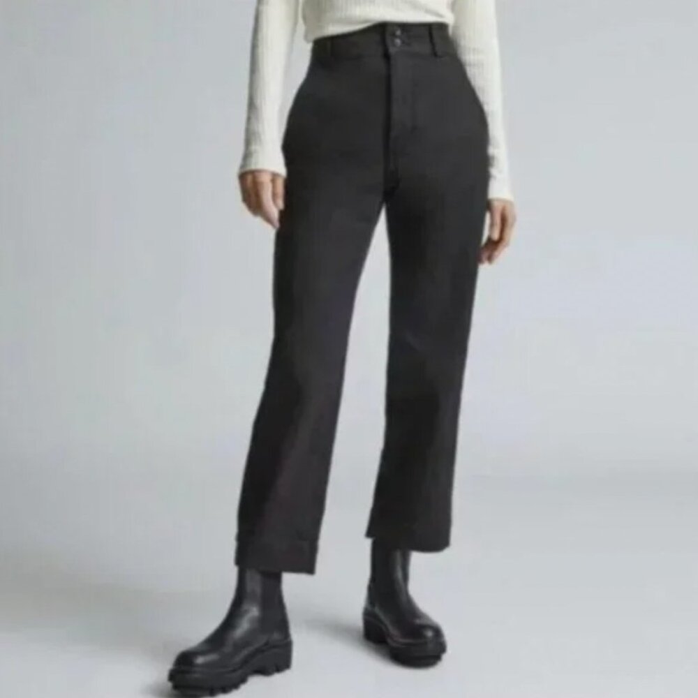 Everlane The Organic Straight Leg Pant Womens 12 Black